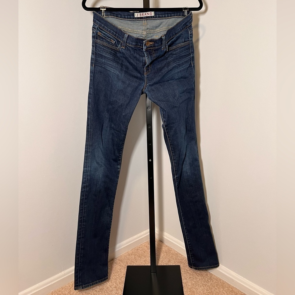 J Brand Dark Wash Low Rise Pencil in Ink - Size 30